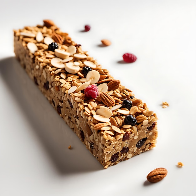 Granola Bar op een witte achtergrond