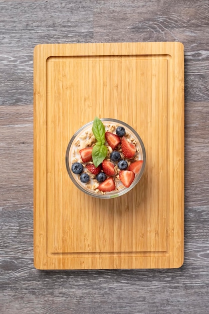 Granola bowl with fresh fruits and yogurt