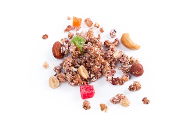 Granola healthy breakfast isolated