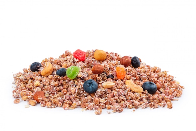 Granola healthy breakfast isolated