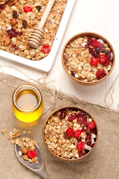 Granola muesli Top view