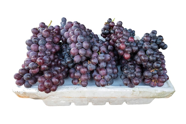 Grape fruit ripe cluster on foam tray