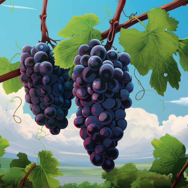 Фото Визуальный фотоальбом виноградных фруктов, полный свежих и сочных моментов