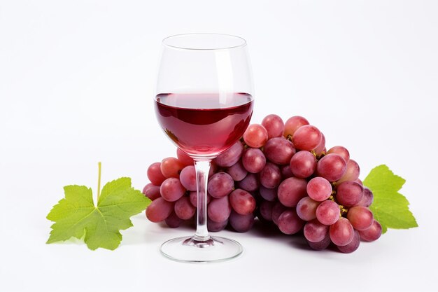 Grape in the glass white background