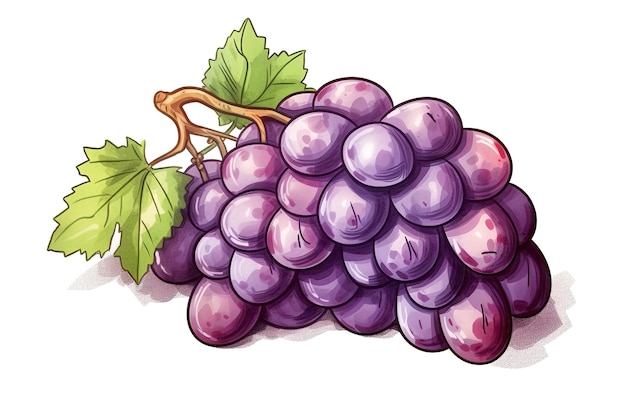 Grape illustration fruit illustration Generative AI