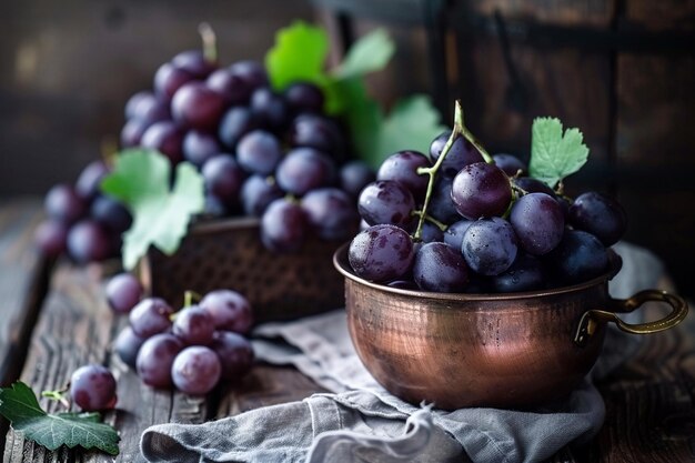 grape jelly in a copper pot