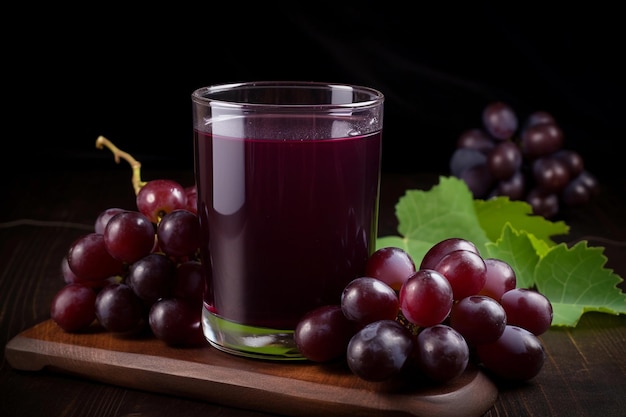 Grape juice in glass AI Generated