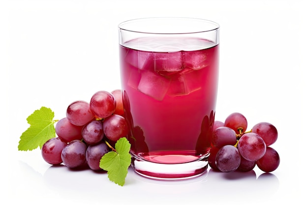 Grape juice in glass isolated with clipping path included