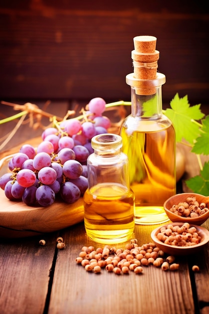 grape seed oil in a bottle Generative AI Spa