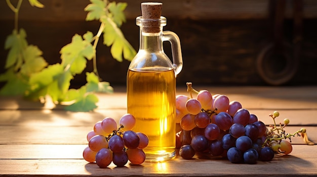 grape seed oil in a small jar Selective focus Generative AI