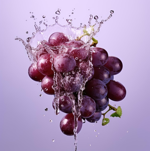 Grape with a water splash