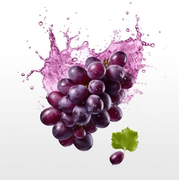 Photo grape with a water splash