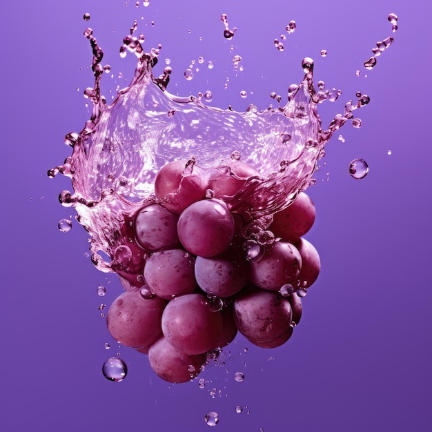 Grape with a water splash