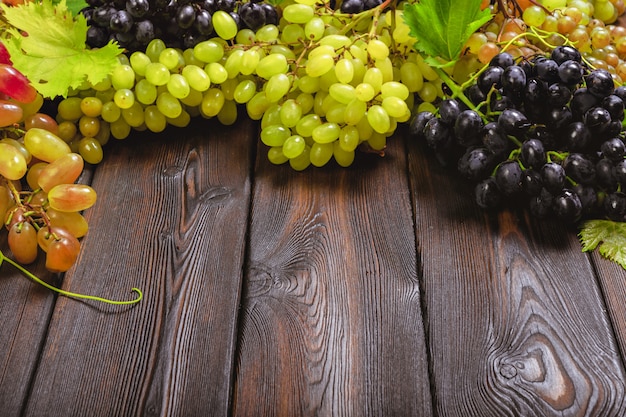 Grape on wooden background