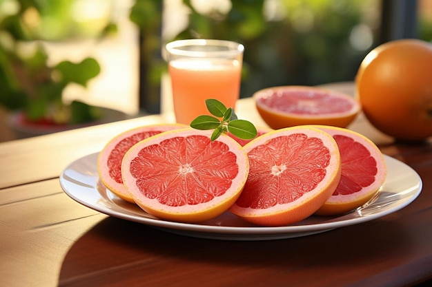 Grapefruit Bliss Pure Delight on a Plate Grapefruit image photography