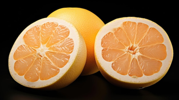 Photo grapefruit and citrus seasonal fruit isolated on white symbolizing freshness and gourmet excellence