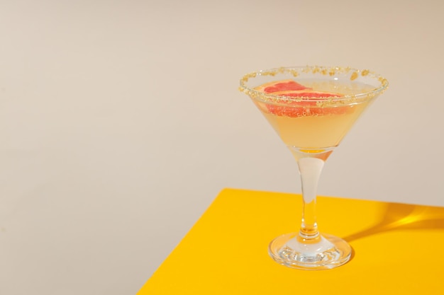 Grapefruit cocktail alcohol or non alcoholic drink for party space for text