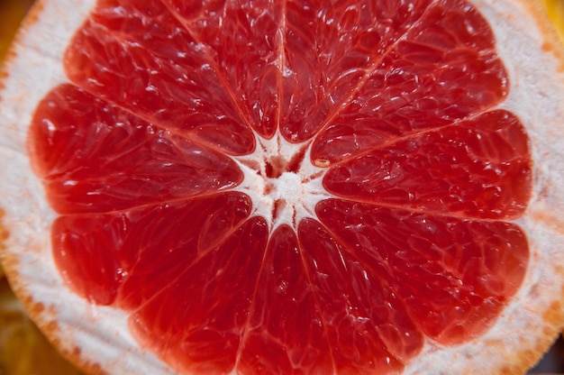 Grapefruit in the cut. Texture units of the grapefruit