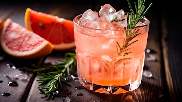 Grapefruit en grapefruit cocktail met ijs