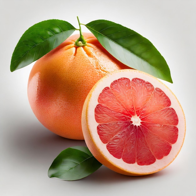 Foto grapefruit geïsoleerd op witte achtergrond knippad volledige diepte van het veld