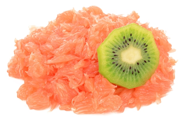 Grapefruit, het vruchtvlees en de kiwi