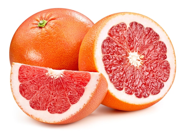 Grapefruit isolated on white background Grapefruit citrus fruit clipping path Grapefruit macro studio photo