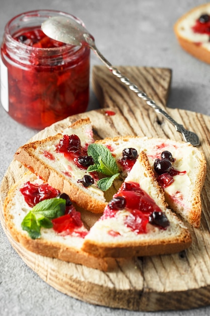 Grapefruit marmalade with berry platter