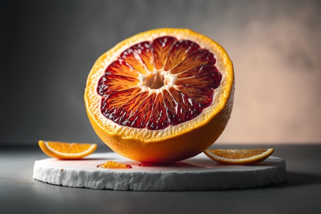 Grapefruit op een witte achtergrond gemaakt met generatieve AI