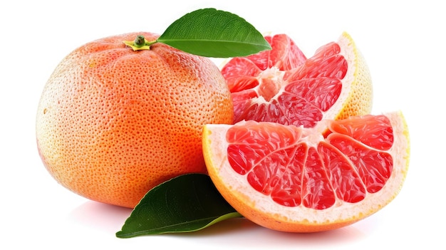 grapefruit op geïsoleerde witte achtergrond