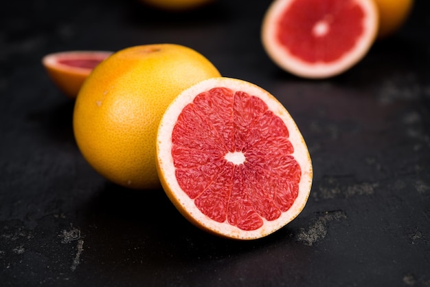 Grapefruit plakjes selectieve focus