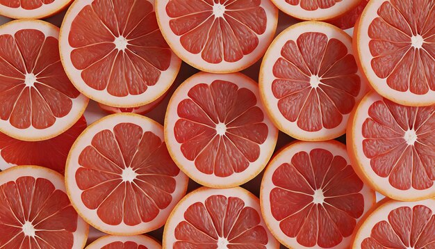 Photo grapefruit red juicy slices background top view of a delicious fresh food