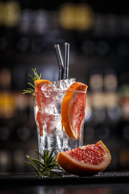 Grapefruit and rosemary cocktail