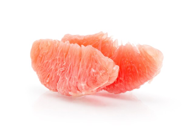 Grapefruit slice on white