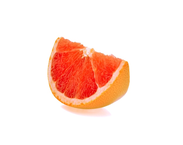 Grapefruit slices isolated on white background