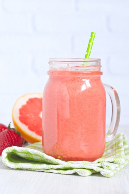 Grapefruit strawberry smoothie