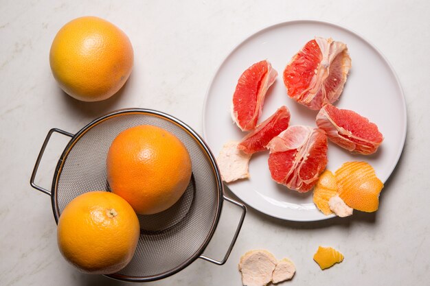 Grapefruit on a white background