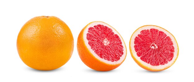 Grapefruit on white background