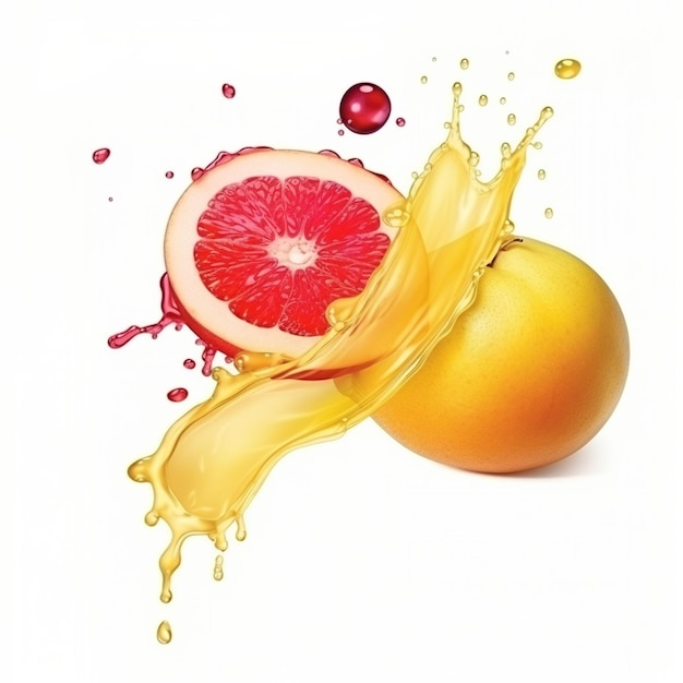 Grapefruitsap en plakjes met een splash