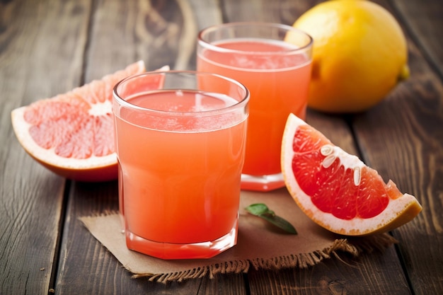 Grapefruitsap in glas AI gegenereerd