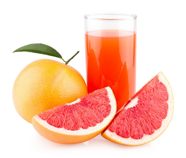 Grapefruitsap met rijpe grapefruits