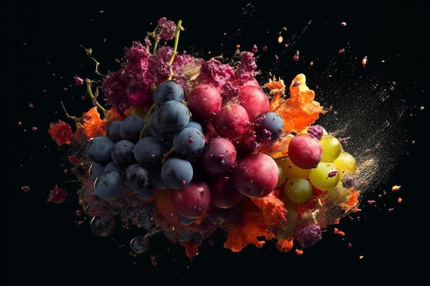 Grapes abstractions colorful collisionsexplosion