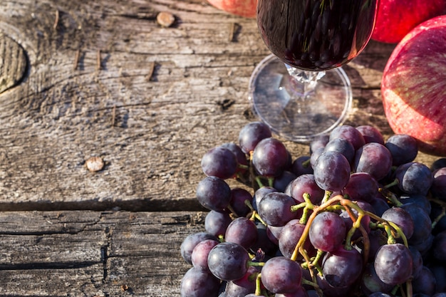 Grapes and apples.