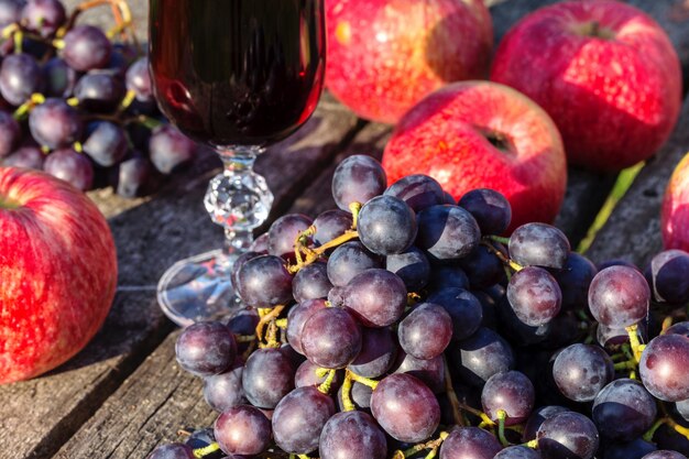 Grapes and apples.