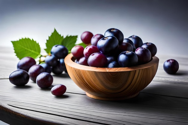 Grapes are placed in a basket on a table