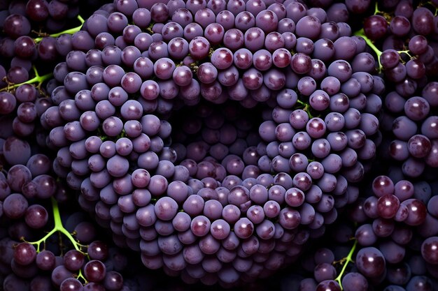 Grapes arranged in a heart shape