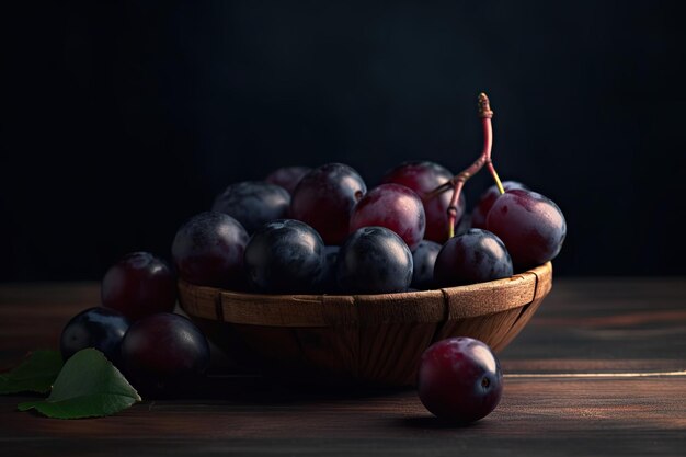 grapes in a bowl