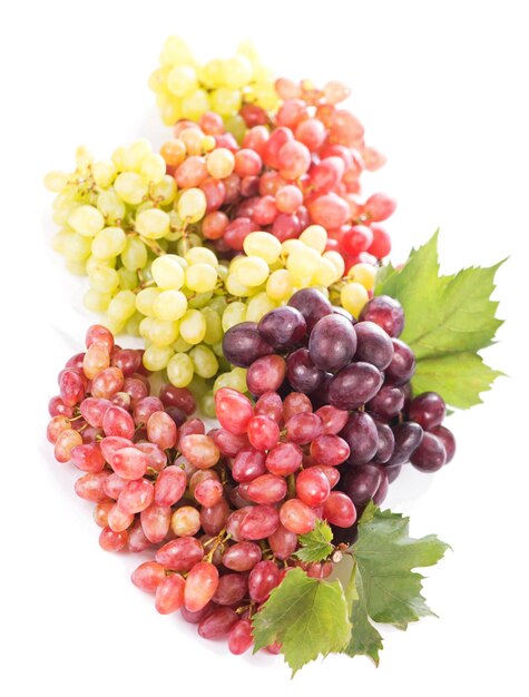 Grapes bunch isolated on the white background