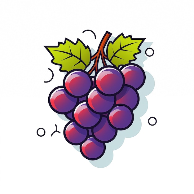 Photo grapes cartoon icon jpg logo art isolated on white background generated ai