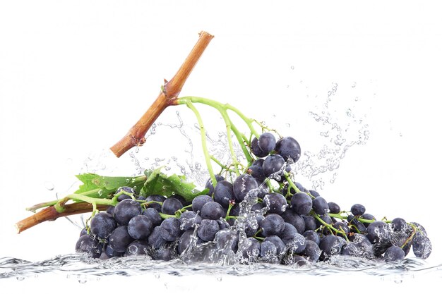 Grapes falling in water