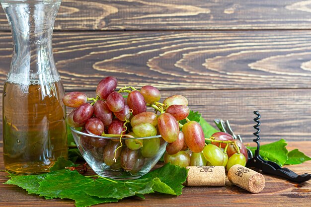 Grapes and a glass of wine